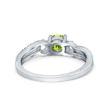 Engagement Bridal Ring Round Simulated Cubic Zirconia 925 Sterling Silver