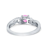 Engagement Bridal Ring Round Simulated Cubic Zirconia 925 Sterling Silver