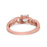 Engagement Bridal Ring Round Simulated Cubic Zirconia 925 Sterling Silver