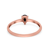 Petite Dainty Teardrop Wedding Ring Simulated Cubic Zirconia 925 Sterling Silver