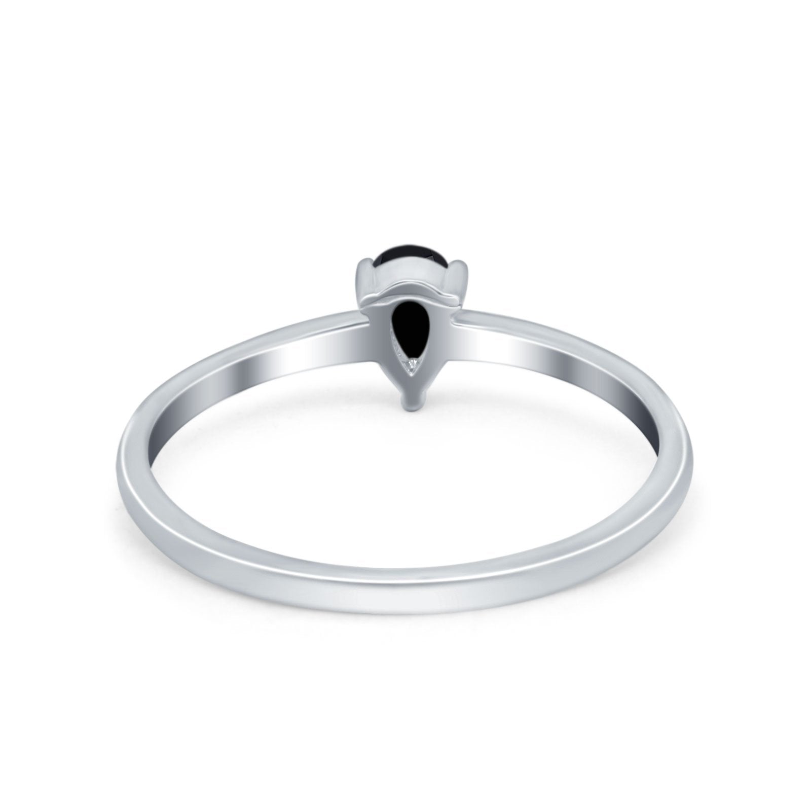 Petite Dainty Teardrop Wedding Ring Simulated Cubic Zirconia 925 Sterling Silver