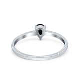 Petite Dainty Teardrop Wedding Ring Simulated Cubic Zirconia 925 Sterling Silver