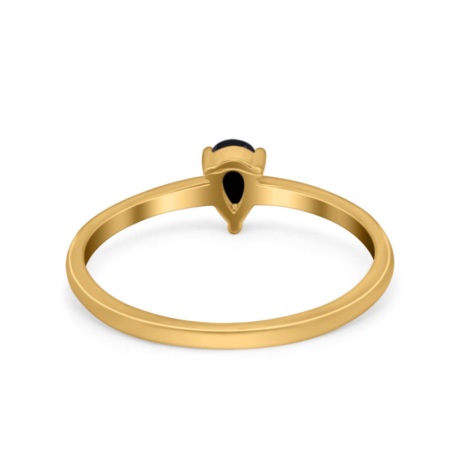 Petite Dainty Teardrop Wedding Ring Simulated Cubic Zirconia 925 Sterling Silver