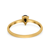 Petite Dainty Teardrop Wedding Ring Simulated Cubic Zirconia 925 Sterling Silver