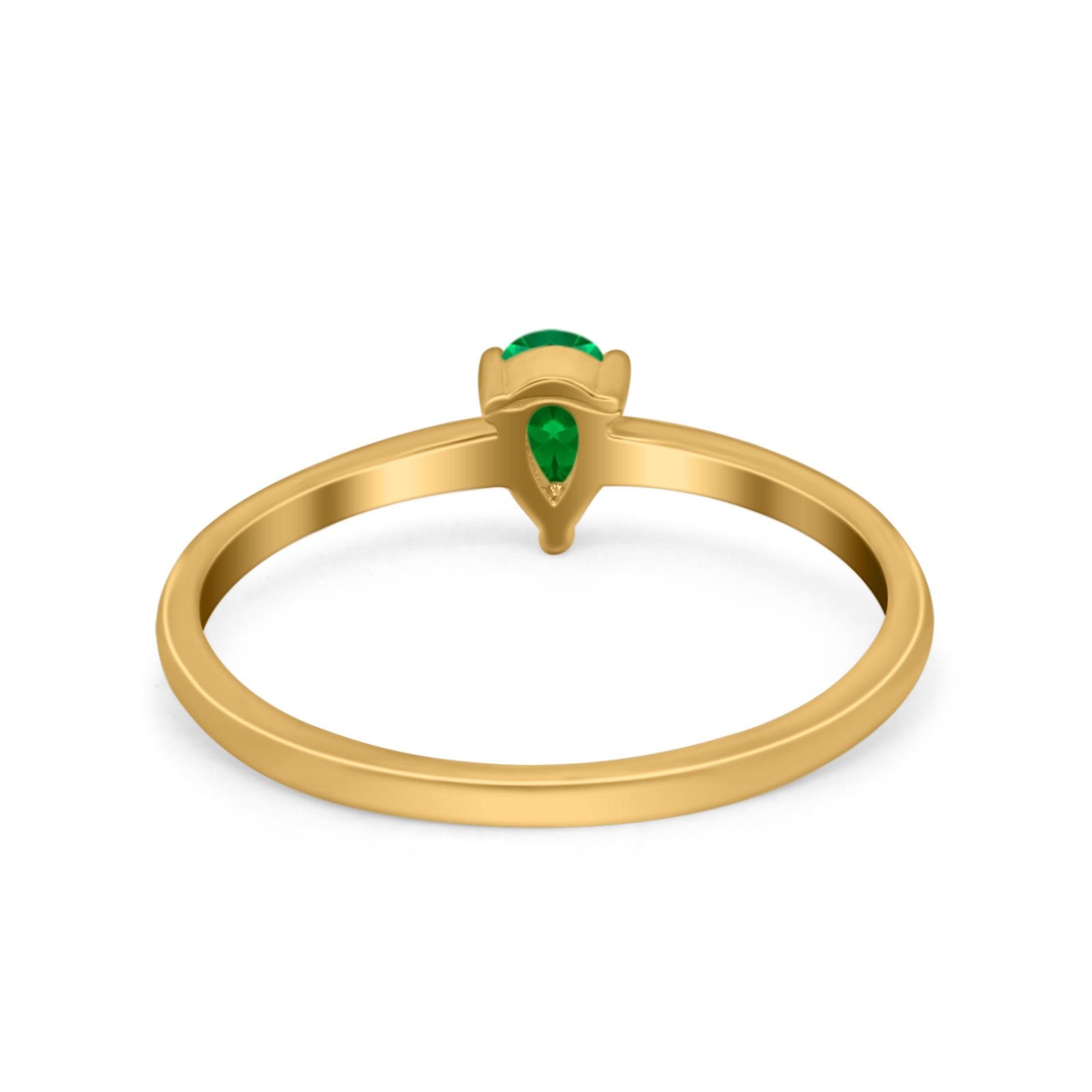 Petite Dainty Teardrop Wedding Ring Simulated Cubic Zirconia 925 Sterling Silver