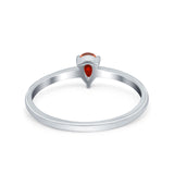 Petite Dainty Teardrop Wedding Ring Simulated Cubic Zirconia 925 Sterling Silver