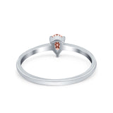Petite Dainty Teardrop Wedding Ring Simulated Cubic Zirconia 925 Sterling Silver