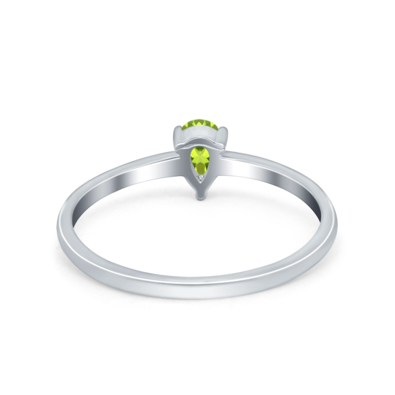 Petite Dainty Teardrop Wedding Ring Simulated Cubic Zirconia 925 Sterling Silver