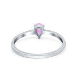 Petite Dainty Teardrop Wedding Ring Simulated Cubic Zirconia 925 Sterling Silver