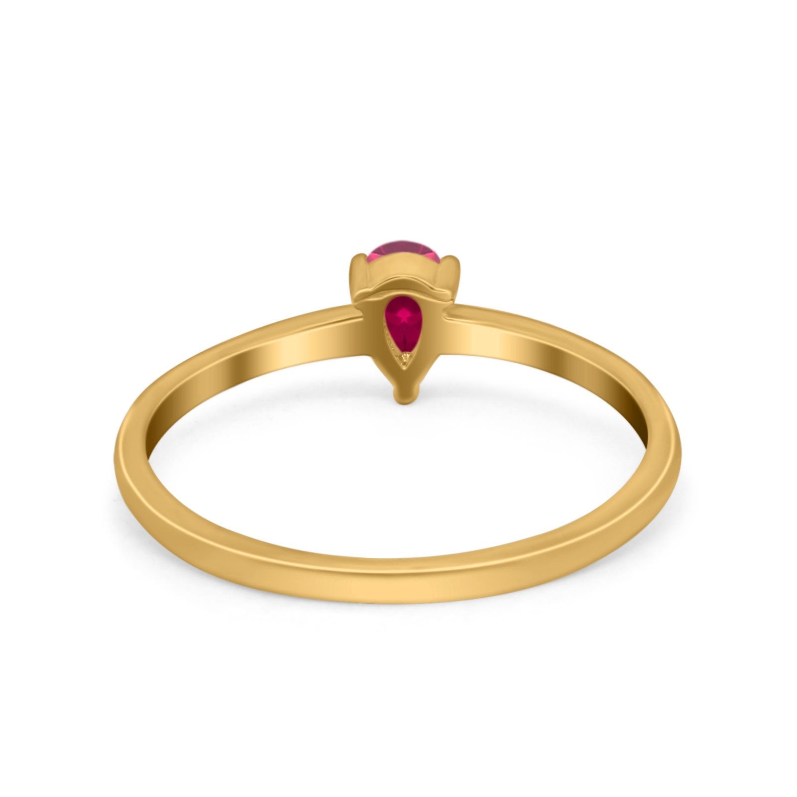 Petite Dainty Teardrop Wedding Ring Simulated Cubic Zirconia 925 Sterling Silver