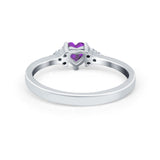 Engagement Heart Promise Ring Round Simulated Cubic Zirconia 925 Sterling Silver