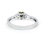 Engagement Heart Promise Ring Round Simulated Cubic Zirconia 925 Sterling Silver
