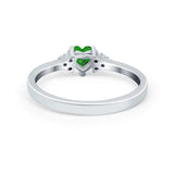 Engagement Heart Promise Ring Round Simulated Cubic Zirconia 925 Sterling Silver