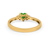 Engagement Heart Promise Ring Round Simulated Cubic Zirconia 925 Sterling Silver