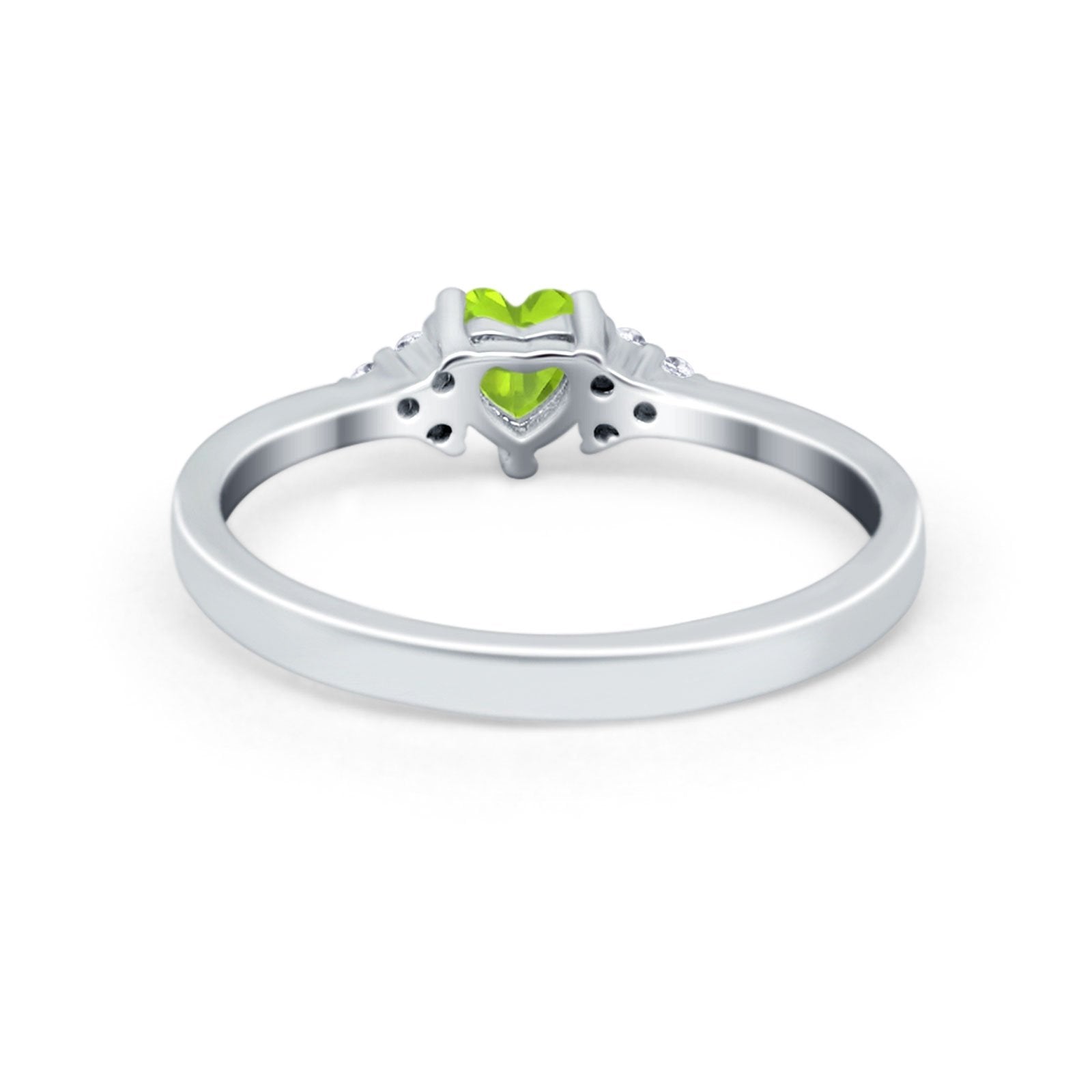Engagement Heart Promise Ring Round Simulated Cubic Zirconia 925 Sterling Silver