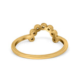 Curved Thumb Ring Eternity Wedding Band Round Simulated CZ 925 Sterling Silver