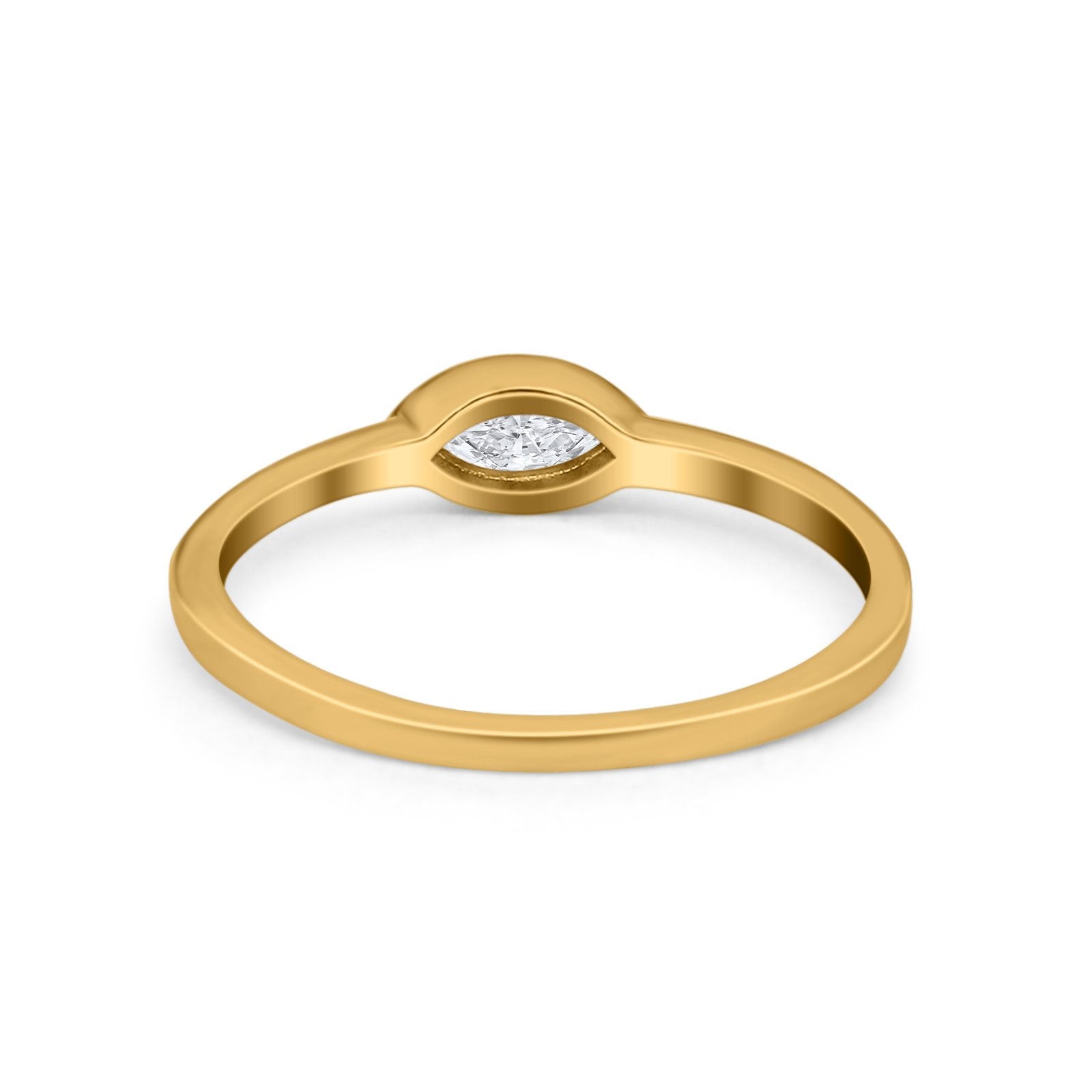 Petite Dainty Wedding Ring Simulated Marquise Cubic Zirconia 925 Sterling Silver