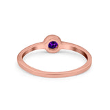 Petite Dainty Wedding Ring Bezel Simulated Cubic Zirconia 925 Sterling Silver