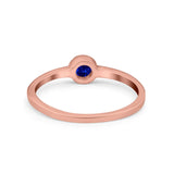 Petite Dainty Wedding Ring Bezel Simulated Cubic Zirconia 925 Sterling Silver