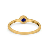 Petite Dainty Wedding Ring Bezel Simulated Cubic Zirconia 925 Sterling Silver