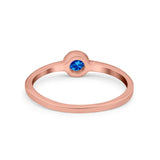 Petite Dainty Wedding Ring Bezel Simulated Cubic Zirconia 925 Sterling Silver