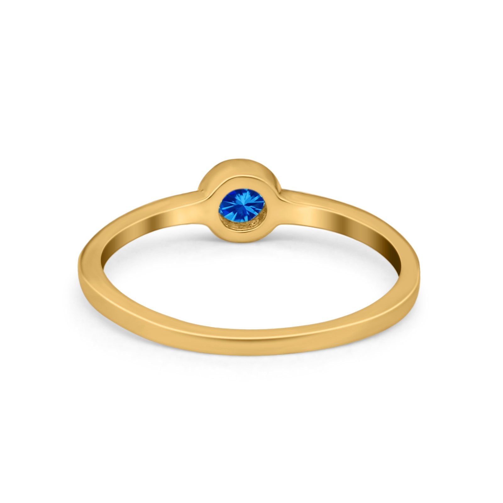 Petite Dainty Wedding Ring Bezel Simulated Cubic Zirconia 925 Sterling Silver