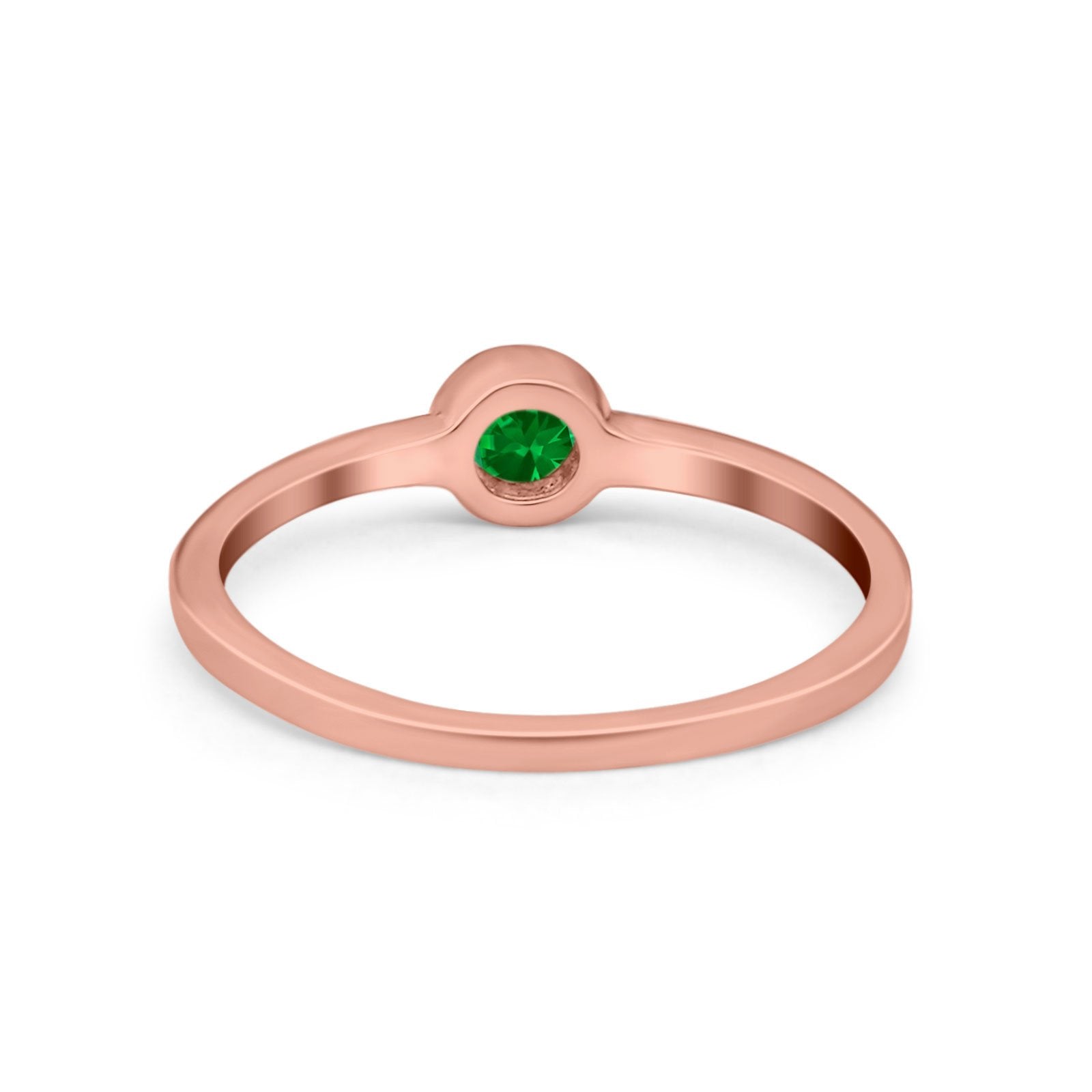 Petite Dainty Wedding Ring Bezel Simulated Cubic Zirconia 925 Sterling Silver