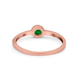 Petite Dainty Wedding Ring Bezel Simulated Cubic Zirconia 925 Sterling Silver