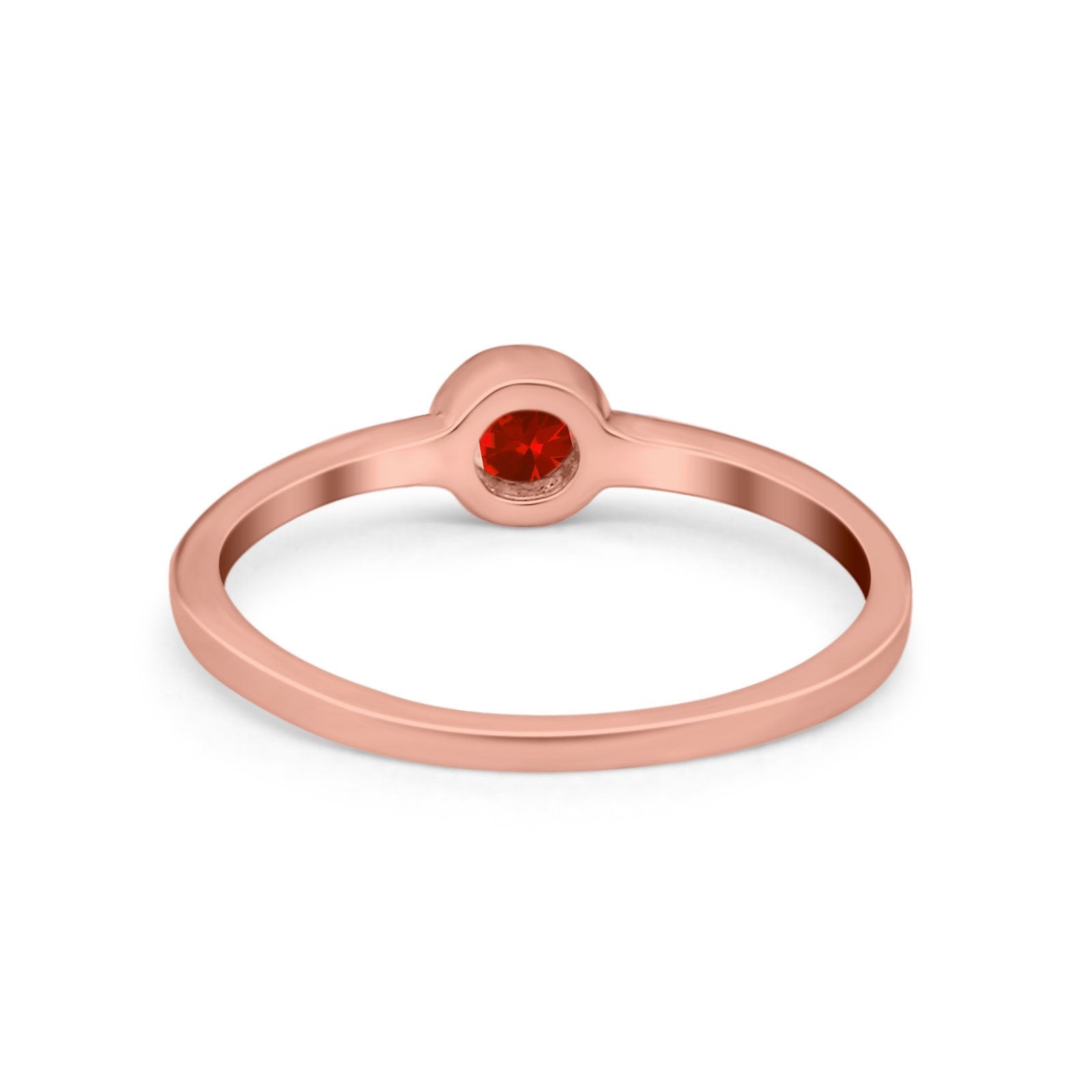 Petite Dainty Wedding Ring Bezel Simulated Cubic Zirconia 925 Sterling Silver