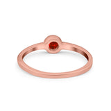 Petite Dainty Wedding Ring Bezel Simulated Cubic Zirconia 925 Sterling Silver