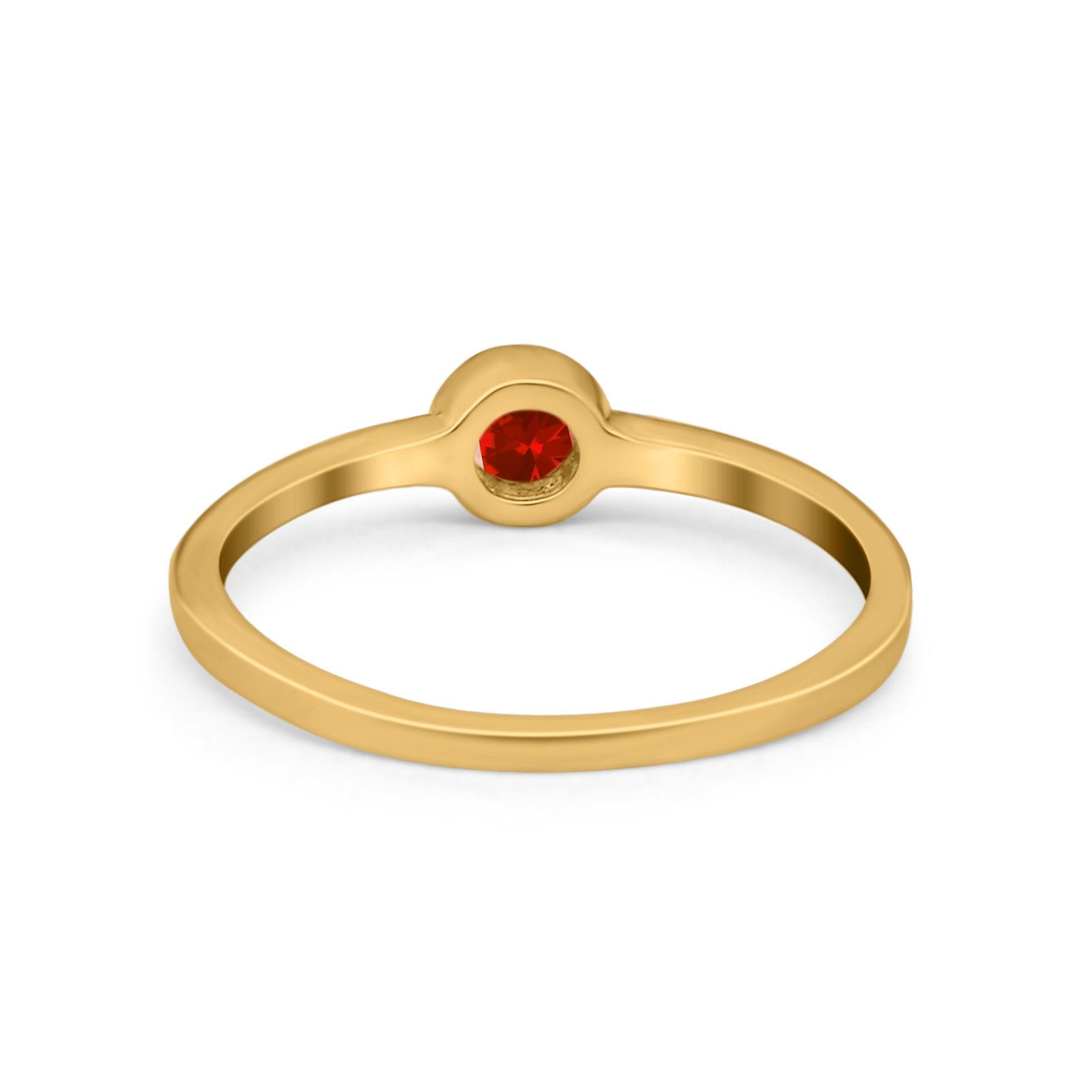 Petite Dainty Wedding Ring Bezel Simulated Cubic Zirconia 925 Sterling Silver