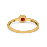 Petite Dainty Wedding Ring Bezel Simulated Cubic Zirconia 925 Sterling Silver