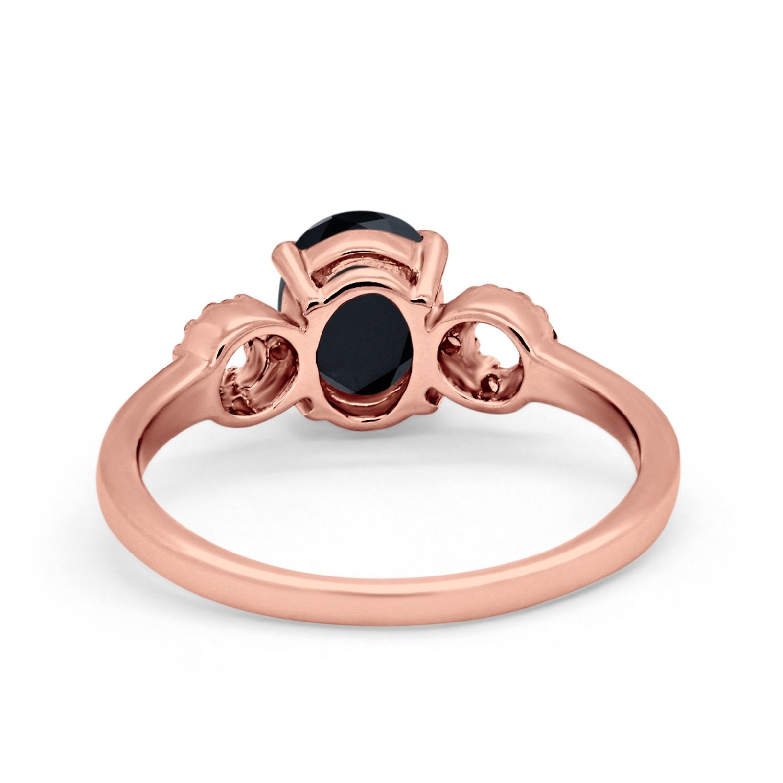 Art Deco Oval Solitaire Wedding Ring Simulated Cubic Zirconia 925 Sterling Silver