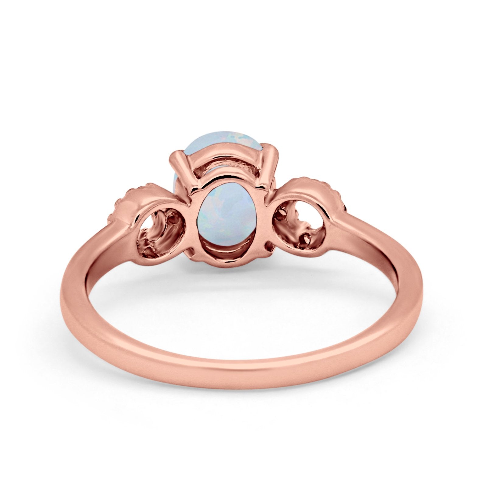 Art Deco Oval Solitaire Wedding Ring Simulated Cubic Zirconia 925 Sterling Silver