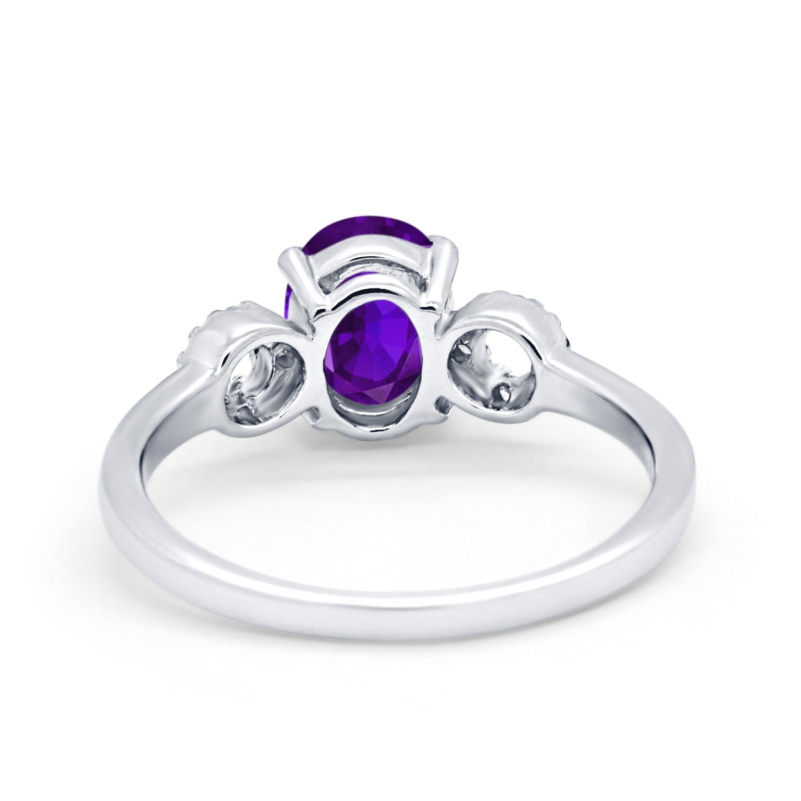 Art Deco Oval Solitaire Wedding Ring Simulated Cubic Zirconia 925 Sterling Silver