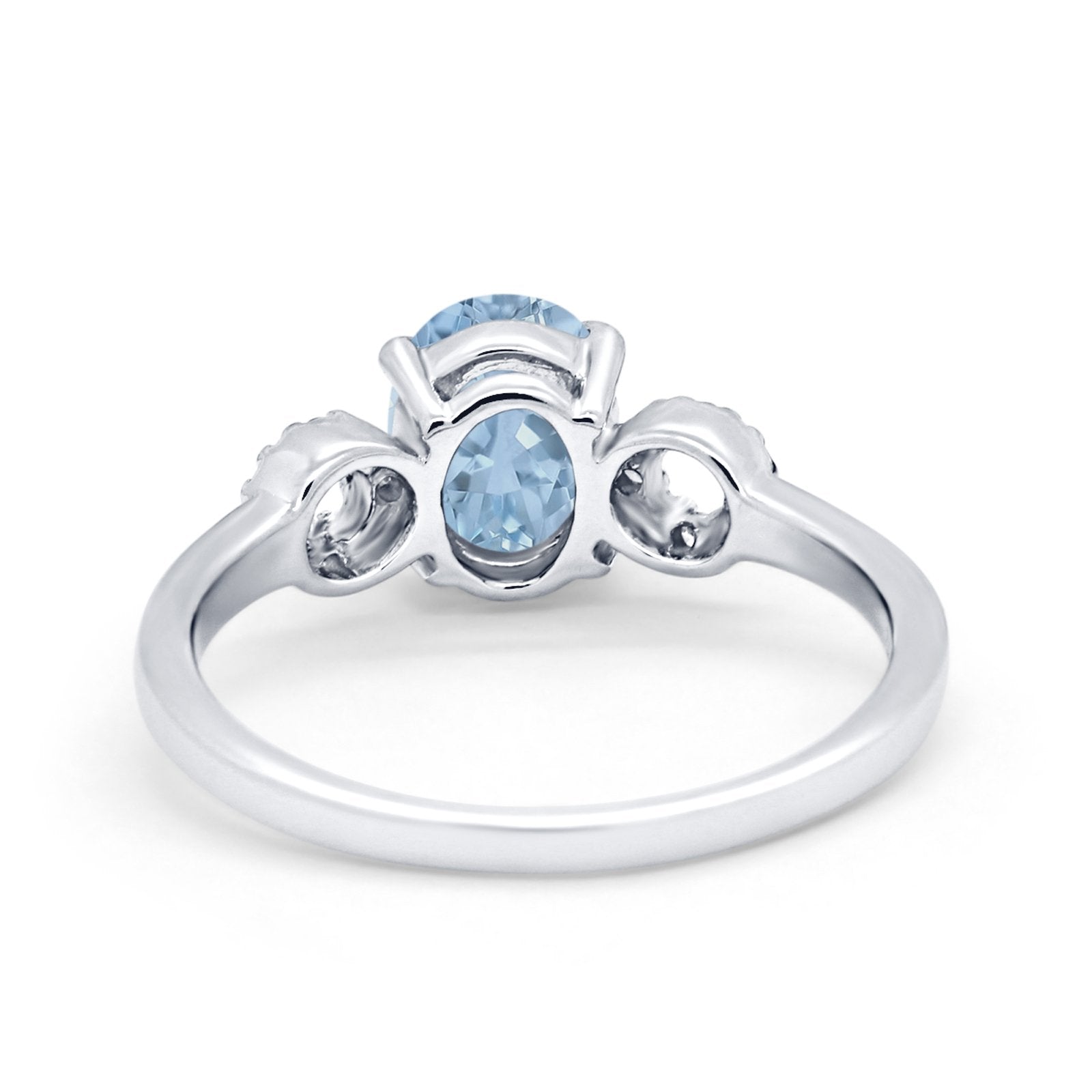 Art Deco Oval Solitaire Wedding Ring Simulated Cubic Zirconia 925 Sterling Silver