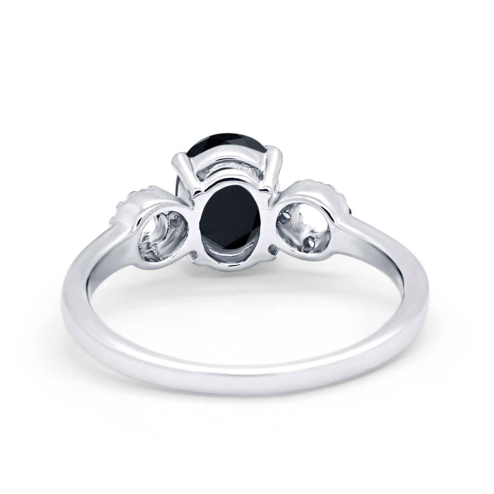 Art Deco Oval Solitaire Wedding Ring Simulated Cubic Zirconia 925 Sterling Silver