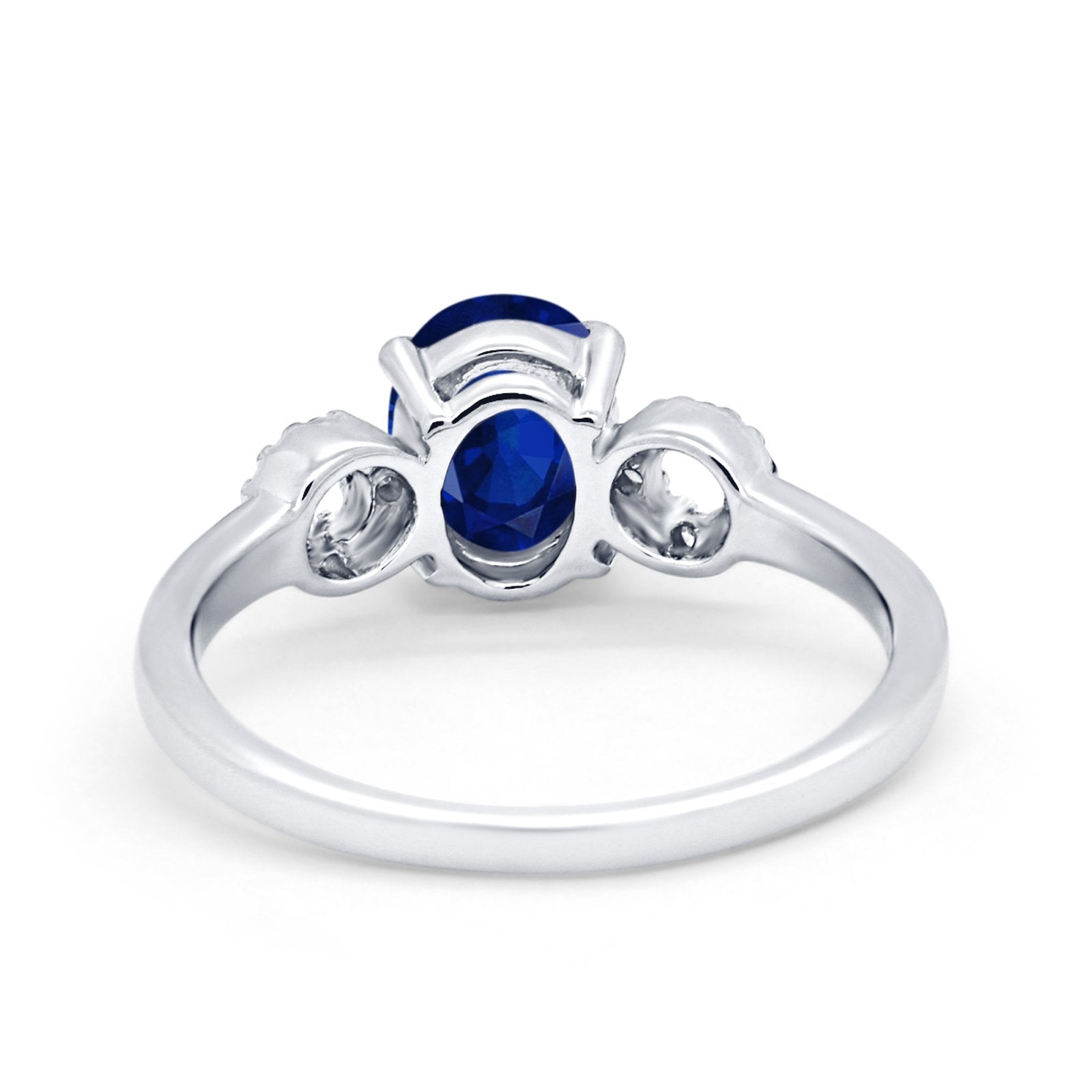 Art Deco Oval Solitaire Wedding Ring Simulated Cubic Zirconia 925 Sterling Silver