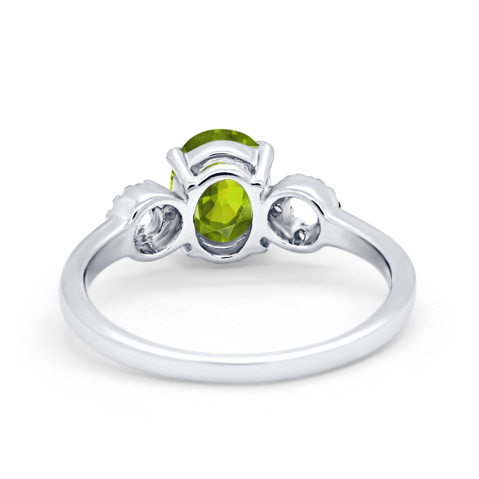 Art Deco Oval Solitaire Wedding Ring Simulated Cubic Zirconia 925 Sterling Silver