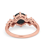 Art Deco Solitaire Wedding Ring Simulated Cubic Zirconia 925 Sterling Silver