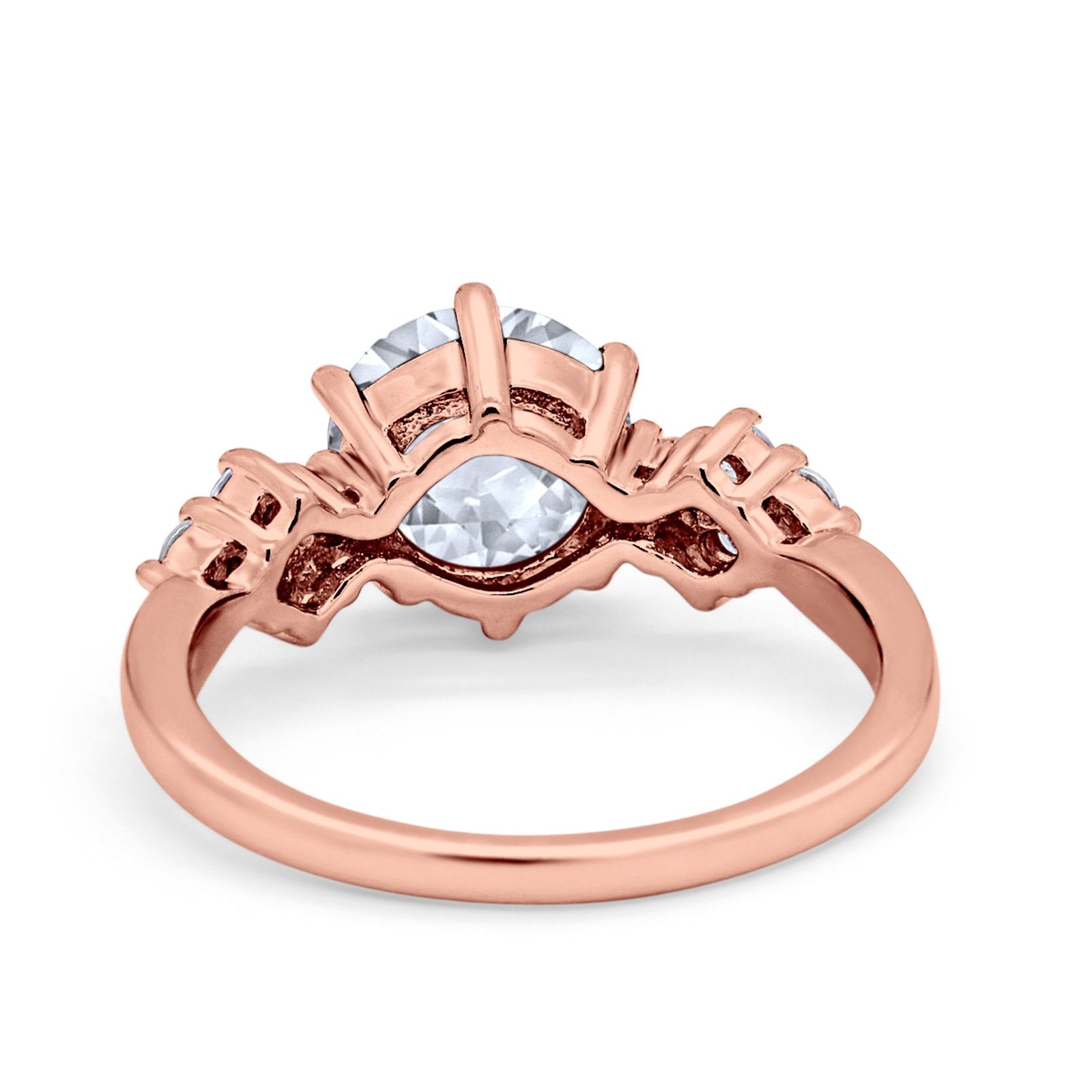 Art Deco Solitaire Wedding Ring Simulated Cubic Zirconia 925 Sterling Silver