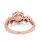 Art Deco Solitaire Wedding Ring Simulated Cubic Zirconia 925 Sterling Silver