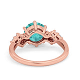 Art Deco Solitaire Wedding Ring Simulated Cubic Zirconia 925 Sterling Silver