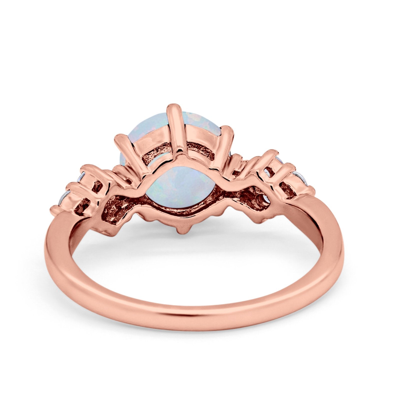 Art Deco Solitaire Wedding Ring Simulated Cubic Zirconia 925 Sterling Silver