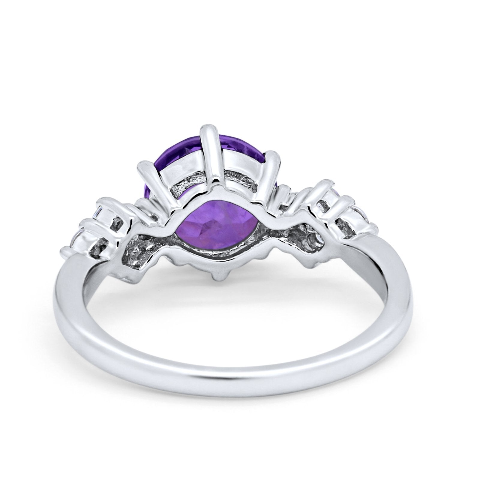 Art Deco Solitaire Wedding Ring Simulated Cubic Zirconia 925 Sterling Silver