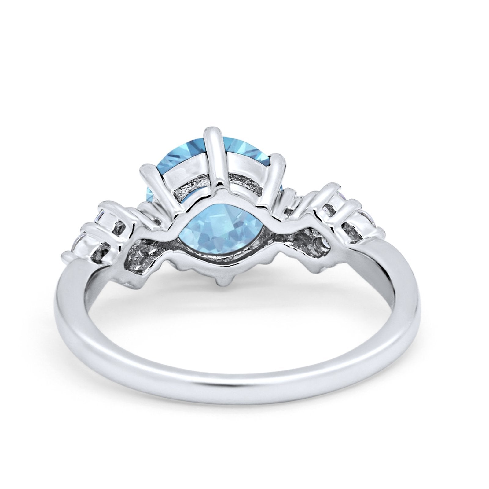 Art Deco Solitaire Wedding Ring Simulated Cubic Zirconia 925 Sterling Silver