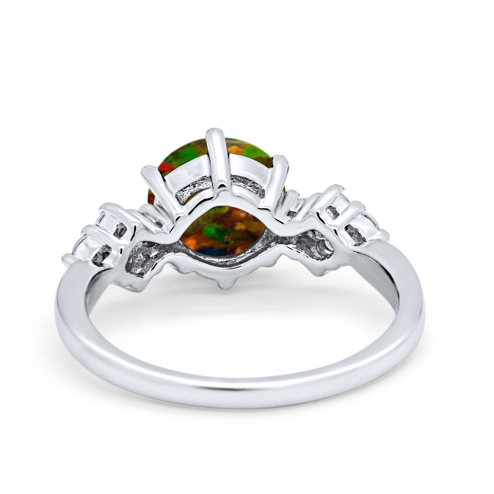 Art Deco Solitaire Wedding Ring Simulated Cubic Zirconia 925 Sterling Silver