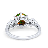 Art Deco Solitaire Wedding Ring Simulated Cubic Zirconia 925 Sterling Silver