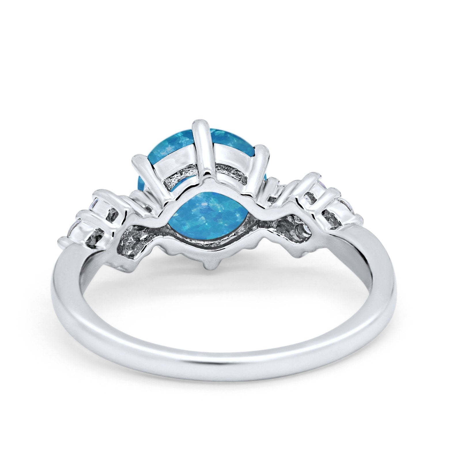 Art Deco Solitaire Wedding Ring Simulated Cubic Zirconia 925 Sterling Silver