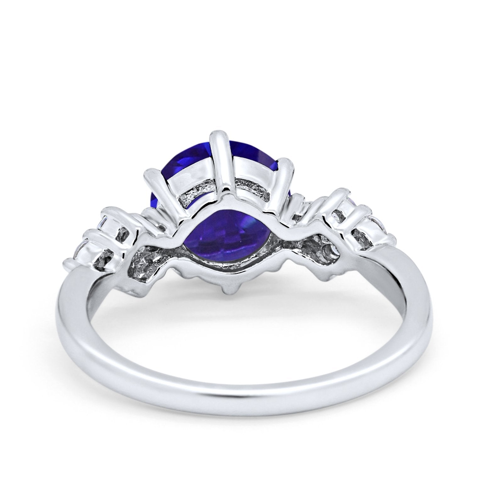 Art Deco Solitaire Wedding Ring Simulated Cubic Zirconia 925 Sterling Silver